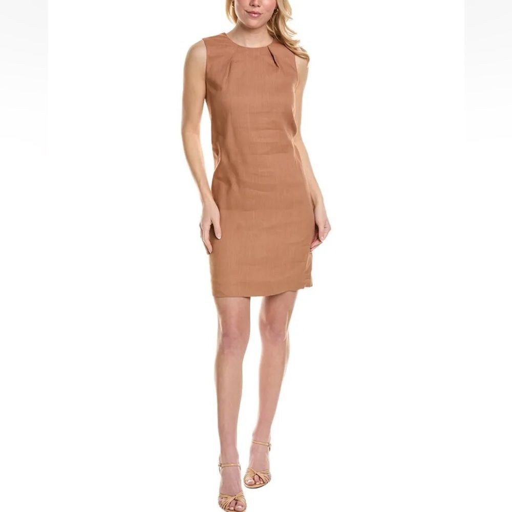 Kobi Halperin $498 Peyton Linen-Blend Mini Dress Taupe Size M
